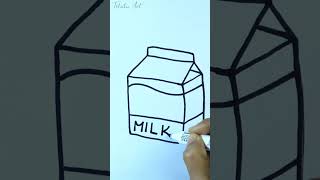 How to draw cute milk carton easy  Draw cute things Shorts drawing [upl. by Rabelais]