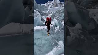 A great time in the Khumbu Icefall Mt Everest📹 luckydavewatson everest viralvideo mounteverest [upl. by Colley]