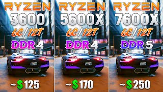 Ryzen 5 3600 vs Ryzen 5 5600X vs Ryzen 5 7600X  Test in 8 Games [upl. by Mcnully260]