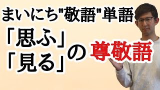 毎日quot敬語quot単語15～18「思す・思し召す」「御覧ず・みそなはす」～「思ふ」「見る」の尊敬語～【古典文法・古文読解】 [upl. by Hedda]