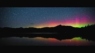 Brilliant northern lights seen over Chocorua Lake [upl. by Niple254]