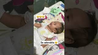 3 months old baby shorts funnyvideos thankful [upl. by Neslund]