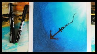 soft pastel painting tutorial of anchor for beginners [upl. by Michaelina155]