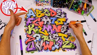 How To Draw Graffiti Letters Tutorial Basic Straight Piece [upl. by Pooley]