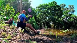 Pesca Y Cocina con anzuelo y lombrices recorriendo el rio [upl. by Keram]