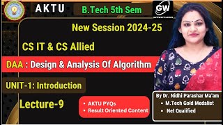 Lecture9 I Unit1 I DAA I Design and Analysis of Algorithm I Nidhi Parashar Maam I Gateway Classes [upl. by Adara]