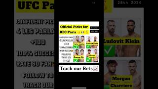 Official Picks  UFC Paris🇫🇷ufcbetting ufcbets ufcpredictions bettingtips ufc sportsbetting [upl. by Smaj]