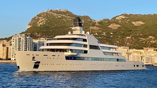 Roman Abramovich’s 140m Lloyd Werft built Explorer Yacht SOLARIS departing Gibraltar [upl. by Fatma]