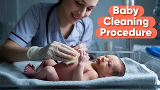 NEWBORN BABY CLEANING PROCEDURE  BABY BATH [upl. by Knipe]