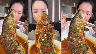 Chinese Mukbang Food Eating Show  God eats fish Spicy Braised Fish 379 [upl. by Yregerg]