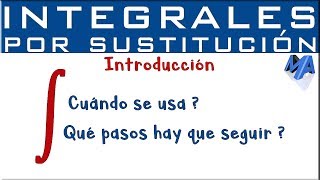 Integración por sustitución  Introducción [upl. by Rue]