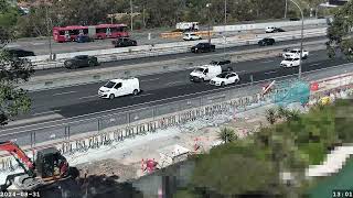 Warringah Freeway Upgrade time lapse  Saturday 31 August 2024 [upl. by Ollopa]