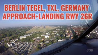 Berlin Tegel airport TXL Germany Approach  landing runway 26R Cockpit view Airbus A320 4k [upl. by Atalie375]