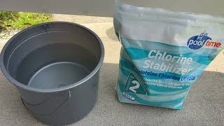 Adding Cyanuric Acid Or Chlorine Stabilizer Granules To The Pool Part 1 [upl. by Haibot]