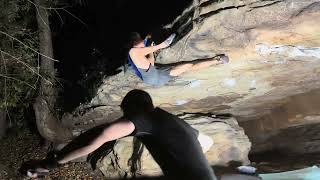 New River Gorge Bouldering  Interp and Campground Boulders  Misfire V11 [upl. by Locin822]