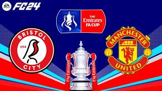 FC 24  Bristol City vs Manchester United  The Emirates FA Cup Final  PS5™ Full Gameplay [upl. by Anelra]