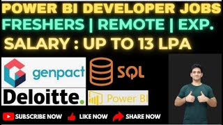 Power BI Developer Jobs for freshers  Power BI Jobs in India  Data Analyst Jobs Mar 24  WFH Jobs [upl. by Aimet]