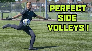 LEARN THE SIDE VOLLEY TECHNIQUE AS A GOALKEEPER 🚀  Keeper Tips  KitLab [upl. by Eimarej]