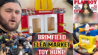 FOUND CLASSIC WWE FIGURES SPONGEBOB amp NBA TOYS BRIMFIELD FLEA MARKET TOY HUNT [upl. by Susejedesoj]