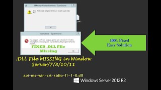 Fixed apimswincrtstdiol110dll file missing error  how to solve Dll file error [upl. by Cloutman]