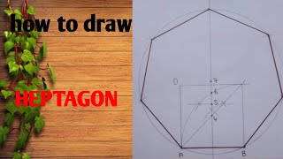 How to draw HEPTAGONpolygon engineering drawing [upl. by Kilar]