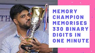 Memory Champion memorises 330 Binary Digits in 1 minute  Practice session [upl. by Eednus]