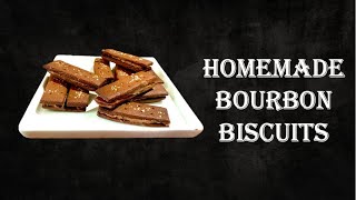 Homemade Bourbon Biscuit  Chocolate Cream Biscuit  Bourbon Biscuit Recipe [upl. by Eellek]