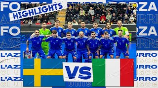 Highlights SveziaItalia 77  Futsal  Qualificazioni Mondiali 2024 [upl. by Alie102]