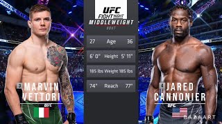 MARVIN VETTORI VS JARED CANNONIER FULL FIGHT UFC ON ESPN 46 [upl. by Aihk]