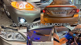 Old Corolla altis modified  customised light in cororlla Altis  ambient light in corolla [upl. by Ostler]