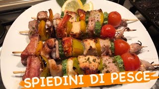 SPIEDINI DI PESCE E VERDURE fatti in casa alla griglia [upl. by Acinemod]