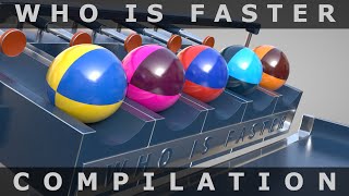 Marble Run Compilation from my WHO IS FASTER Channel ❤️ C4D4U [upl. by Borlase]