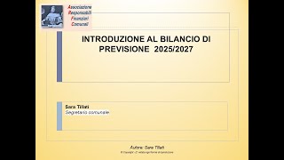 IL BILANCIO 20252027 [upl. by Elwee]