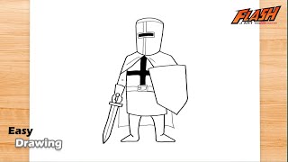 how to draw medieval crusader [upl. by Emarej]