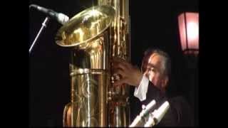 Attilio Berni plays All of me with the full size JElle Stainer subcontrabass saxophone [upl. by Esilana]