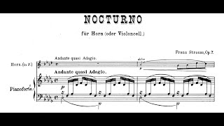 Franz Strauss  Nocturno Op7 with Score [upl. by Tace]