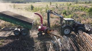 Измельчитель веток  рубительная машиная JUNKKARI HJ500 производство щепы [upl. by Valdes4]