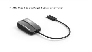 UNITEK Y3463 USB30 to Dual Gigabit Ethernet Converter [upl. by Enella962]