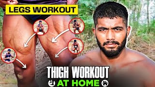 Thigh workout at home  legs workout  Ankit baiyanpuria [upl. by Akcired]