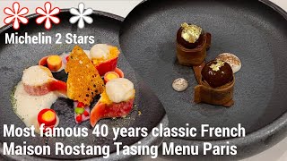 Paris 2 Stars Michelin Restaurant Fine dining Maison Rostang Tasting menuClassic French Cuisine [upl. by Marvella486]