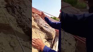 Traditional laying process of roof tiles [upl. by Aalst]