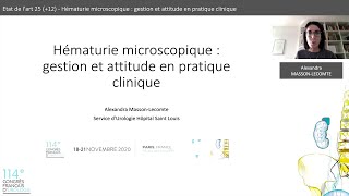 Hématurie microscopique  gestion et attitude en pratique clinique [upl. by Schafer327]