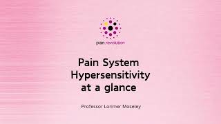 Lorimer Moseley Pain System Hypersensitivity at a glance [upl. by Nehttam]