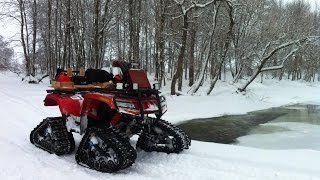 Tracked Atv Snow Plowing [upl. by Anillek]