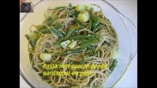 Pasta met sperziebonen aardappel en pesto [upl. by Ahcsim]