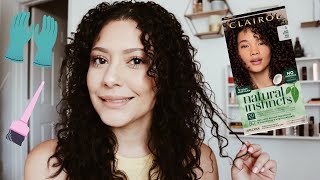 How to dye your own hair Clairol Natural Instincts 4 Dark Brown Nutmeg [upl. by Orbadiah337]