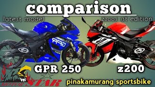 GPR 250 x z200  comparison  pinakamurang sportsbike [upl. by Loux265]