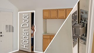 Installing the Hidden Door  Living Room Renovation  DIY [upl. by Gentilis829]