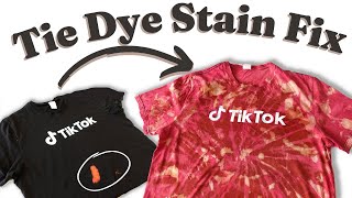 Fixing a Bleach Stain with Tie Dye Reverse Tie dye and Overdyeing [upl. by Tsui779]