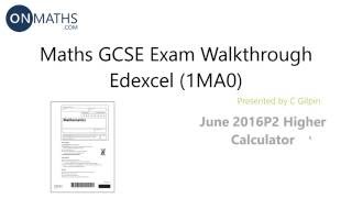 2016 Edexcel Maths GCSE UPDATED Predicted Paper for Higher Paper 2 Calculator Exam 1MAO2H [upl. by Virnelli]